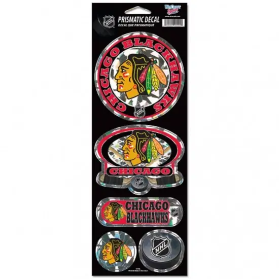 NHL Chicago Blackhawks Prismatic Stickers, Team Color, One Size {1}
