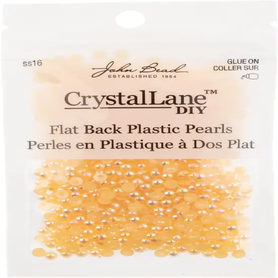 Crystal Lane DIY SS16(4mm) Plastic Pearl Flatback Rhinestones, 975pcs Orange AB {3}
