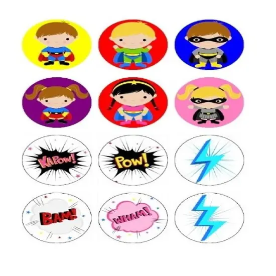 Superhero Kids Edible Cupcake Topper Images {1}