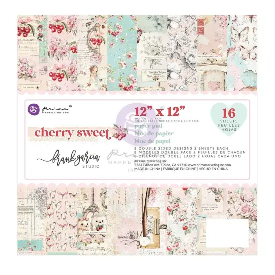 Prima Marketing Double-Sided Paper Pad 12"X12" 14/Pkg-Cherry Sweet By Frank Garcia {1}