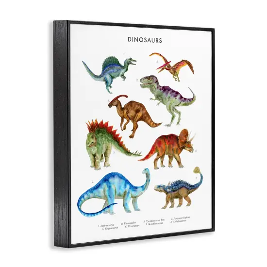 Stupell Industries Dinosaur Learning Chart Framed Giclee Wall Art Design by Brett Blumenthal {9}