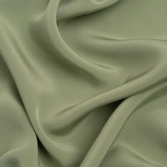 1 Yard Oil Green Silk 4-Ply Crepe 44" Wide Luxurious Solid Silk Fabric {1}