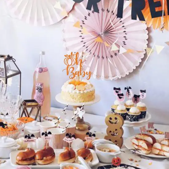 1 PCS Pumpkin Oh Baby Cake Topper Glitter Fall Theme Pumpkin Baby {5}