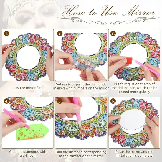 Diamond Painting Mirror Kits for Adults Kids Beginners(Classic) {5}