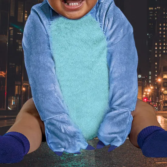 Baby Stitch Costume Soft Blue Jumpsuit with Headpiece Perfect for Halloween and Community Events {2}