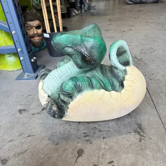 T-Rex Dinosaur Egg Hatching Life Size Statue {6}