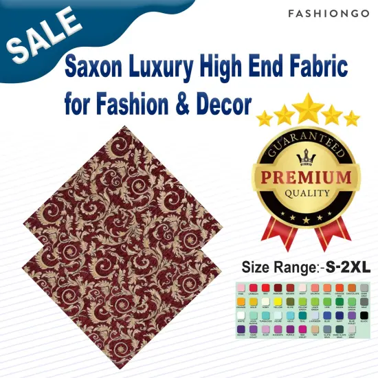 Saxon Luxury High-End Fabric for Fashion & Decor Width 54" Navy {2}