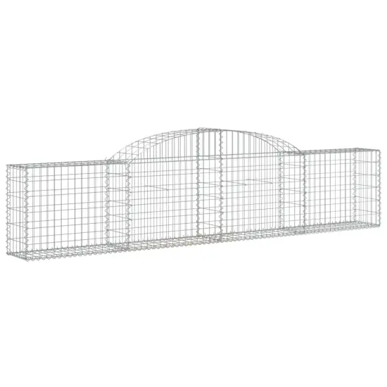 vidaXL Arched Gabion Basket 118.1"x11.8"x23.6"31.5" Galvanized Iron {2}