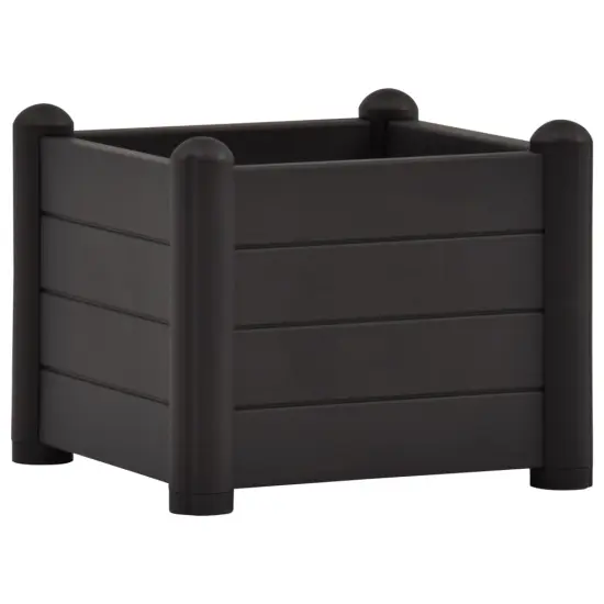 vidaXL Garden Raised Bed PP Anthracite 16.9"x16.9"x13.8" {2}