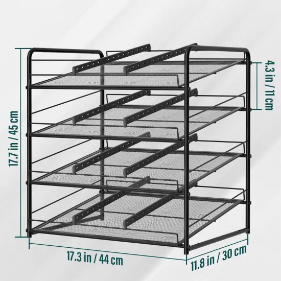 Can Rack Organizer 4-Tier Metal Can Rack Organizer Holds Up to 48 Cans, Can Dispenser for Pantry, Kitchen, Cabinets and Countertops Black {2}