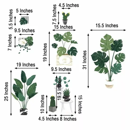 Green Potted Plants Removable PVC WALL STICKERS Living Room Home Decorations {4}