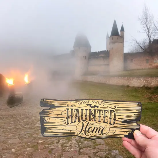 Sign - BLACK - CUSTOM Home Sweet Haunted Home - Sign {7}