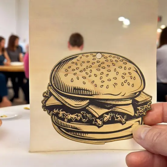 Ornament - Black - Hamburger {5}