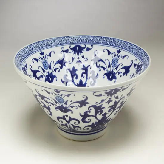 AA Importing 59817 16 Inch Blue & White Bowl {1}
