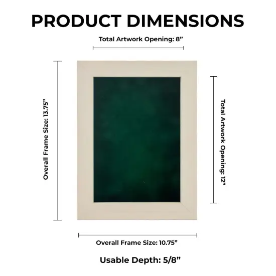 Natural Whitewash Wood Shadow Box Frame with Acrylic Front - Forest Green Suede Backing, 30 Sizes {1}