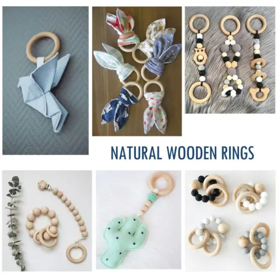20 Pieces Natural Wood Rings for Crafts, Macrame Rings for DIY, Wooden Rings Without Paint, Pendant Connectors 55mm/2.2inch {3}