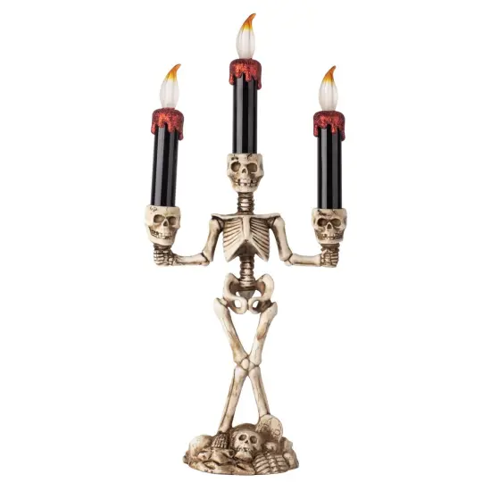 Halloween Candelabra with LED Flameless Candles Holder Battery Operated Flickering Spooky Lighting for Halloween Decorations Mental D&eacute;cor Window Centerpieces {2}