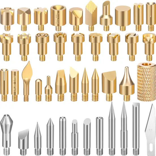Lothee 43 Pieces Wood Burning Tip Set Wood Burning Tip Wood Burning Tips Template for DIY Embossing and Carving Crafts Wood Burning (Different Shape) {1}