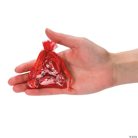 Mini Colorful Organza Drawstring Treat Bags 2 1/4" x 3 1/2" Bulk 50 Pc {3}