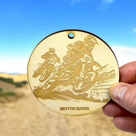 Ornament - Motocross Raw Wood Motorcycle racing backwoods {6}