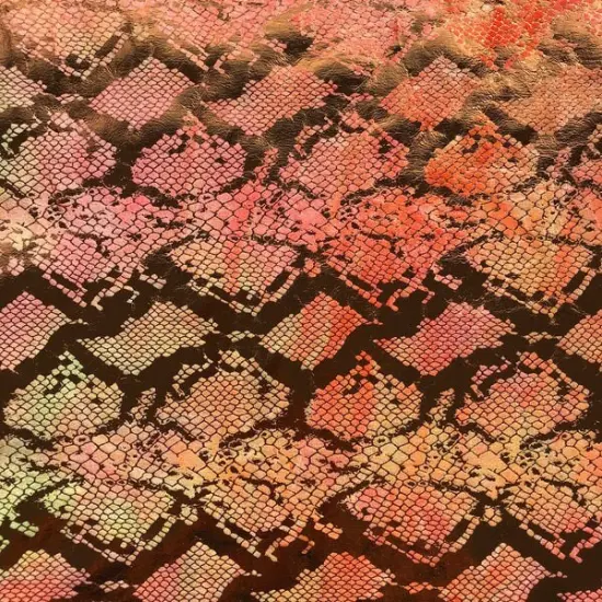 Jungle Cobra Foil Printed Stretch Velvet Fabric Rainbow {6}