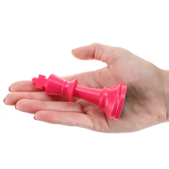 WE Games Color Bright Plastic Staunton Tournament Chess Pieces with 3.75 in. King - Half Chess Set of Chess Pieces Only, Pink {3}