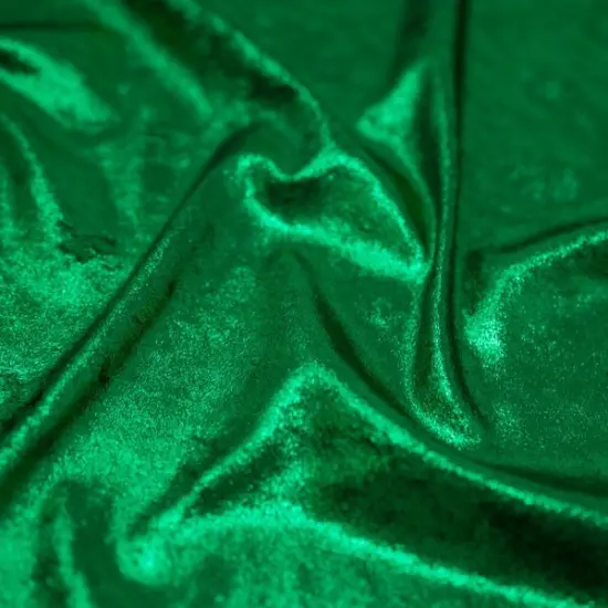 1 Yard Foiled Stretch Velvet Fabric with All Over Foil for Costumes 36" x 60" Length by Width Black/Kelly {1}
