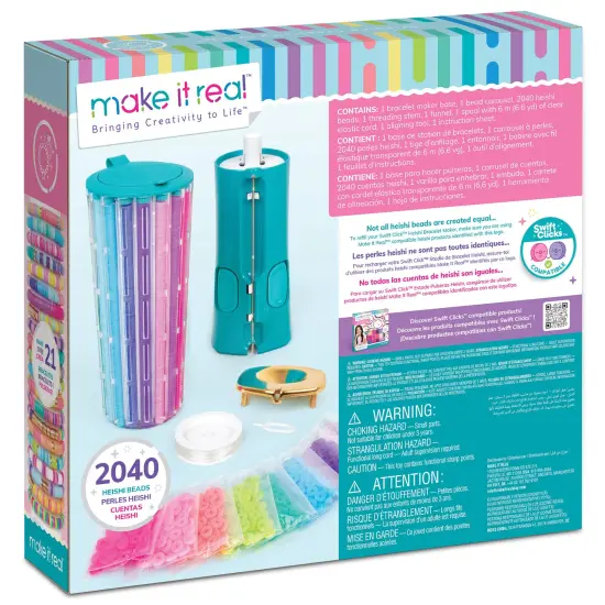 Make It Real: Swift Clicks - Heishi Bracelet Maker - 2047pc, DIY Jewelry Craft Kit, Design & Make 23 Bead Bracelets, Rotate-Click-Wear, Girls Kids 8+ {3}