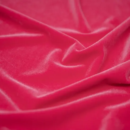 Regal Matte Stretch Velvet Fabric 58&rdquo; Wide Polyester Spandex 4-Way Stretch for Costumes & Fashion Neon Pink {1}