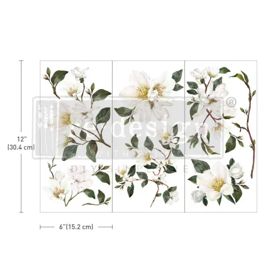 Small Transfers - White Magnolia - 3 sheets, 6"x12" {1}