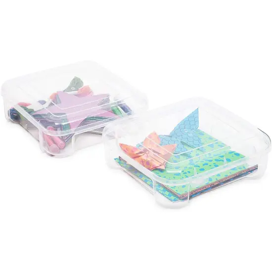 Stackable Plastic Craft Storage Containers for Origami Paper (2 Pack) {7}