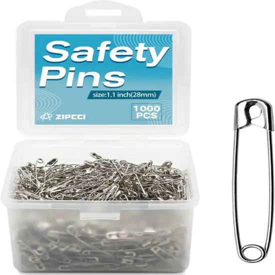 1000 Pcs 1.1 inch Safety Pins,Small Safety Pins, Mini Safety Pins Small, Nickel Plated {1}