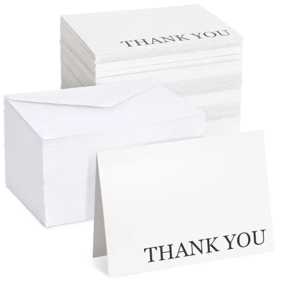 120 Pack Thank You Cards with Envelopes Bulk for Weddings, Bridal Showers, Graduations, Bridal, Baby Shower - Blank Inside - Minimalist Black and White Design {1}