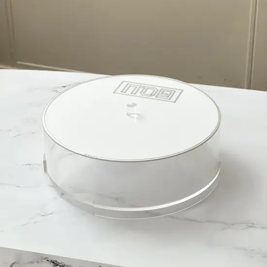 Lucite Matzah Box with Mirror Design Gold {1}