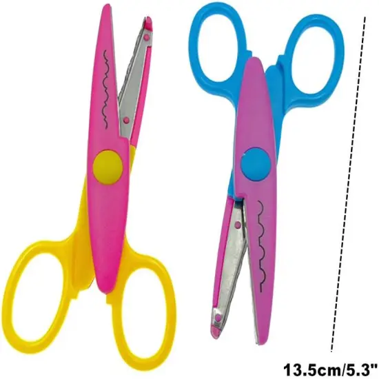 Lacework Wavy Paper Edger Scissors Pinking Shears Set for Handcraft Works(6pcs,Different Cutting Effects) {4}