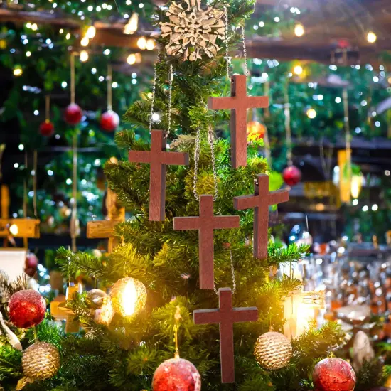 50 Pack Bulk Small Cross Set for Crafts, Wooden Cross Charms for Christian Baptism, Easter, First Communion, Rosary (1 x 2 In) {2}