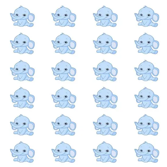 Blue Elephant It's a Boy Cupcakes Edible Cupcake Topper Images 24ct {1}