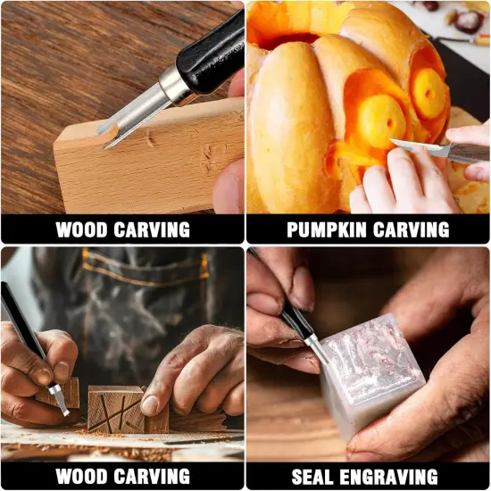 Wood Carving Kit,19Pcs Wood Carving Tools for Beginners & Adults,Complete Whittling Tools Set with Knives, Chisels and Guidebook,Perfect for DIY Crafts, Hobbies, and Woodworking Projects {4}