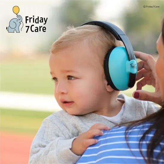 Friday 7Care Baby Headphones - Baby Ear Protection, Noise Cancelling Headphones with Adjustable Headband for Ages 0-24 Months, Blue Multicolor {7}