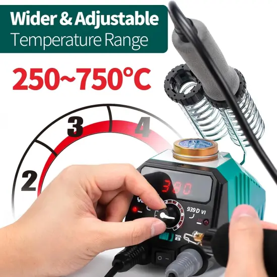 939D-VI Dual Pen Wood Burning Kit with Digital Display with 20 Wire Nibs, Detachable Wood Burning Pen, 2 Wood Pieces, Tweezers Used as Wood Burning Tool {3}