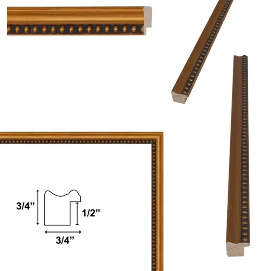 Narrow Bead Antique Gold Picture Frame 11x13 frame {5}