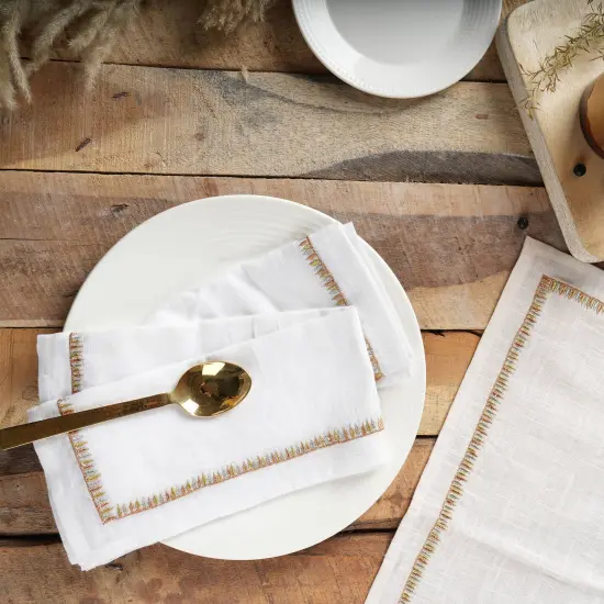 Cultural Charm Embroidered Cotton Napkin - Set of 2 {1}
