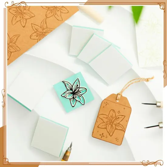 24 Pcs 2" X 2" Rubber Carving Blocks Linoleum Blocks for Printmaking, Stamp Making, DIY Crafting, Scrapbook, Painting, Soft and Easy to Carve (White Green) {4}