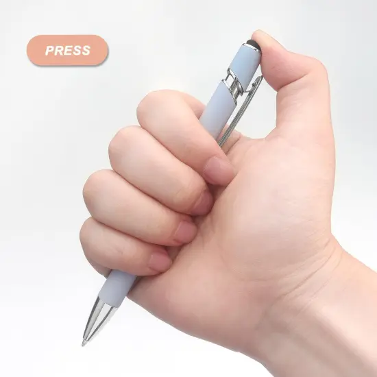 Ballpoint Pen 2-in-1 Stylus Retractable Ballpoint Pen with Stylus tip, Metal Stylus Pen for Touch Screens, 1.0 mm Black Ink (Pastel Color) 6 Pack {2}