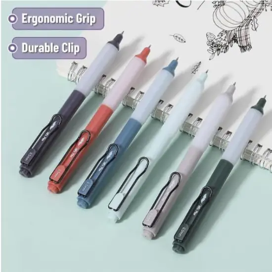 Retractable Gel Pens, 12 Pack, Black Ink Gel Pens, Vintage Barrels, Fast Dry, Gel Pens Fine Point 0.5mm, Retractable Pens, Cute Pens, Gel Ink Pens, Aesthetic Pens for Journaling Fine Tip Pens {3}