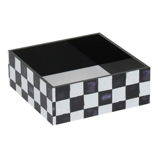 Black Chic Checkered Napkin Holder {1}