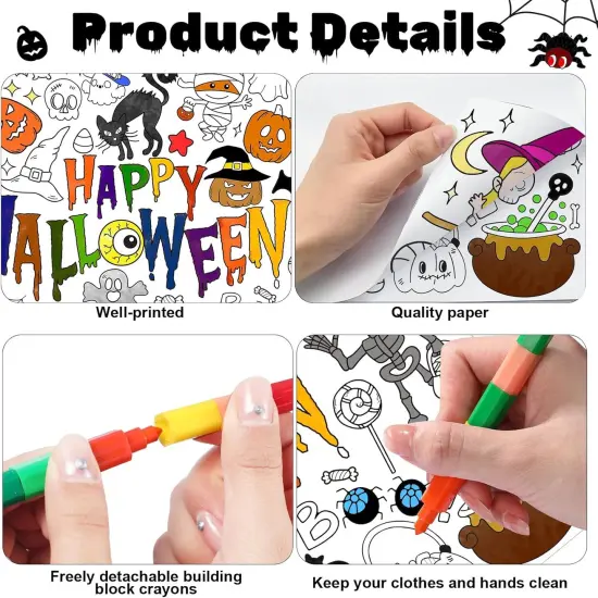 Giant Halloween Coloring Poster with 6 Stacking Crayons {2}