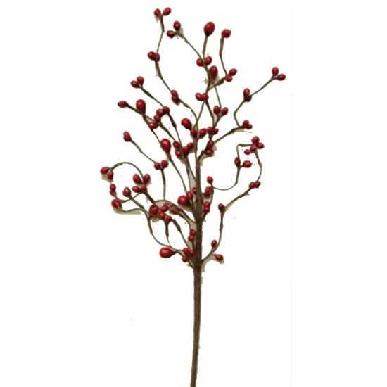 16&rdquo;Long Red Bean Berry Pick On Wired Twig Base Perfect for Holiday Decor {1}
