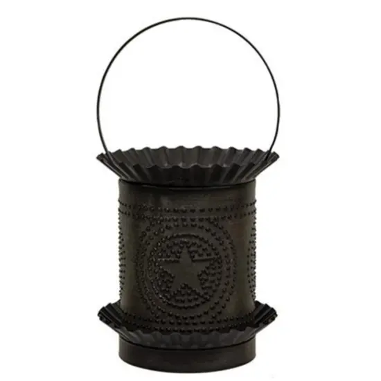 Kettle Black Jumbo Wax Melter With Punched Stars {1}