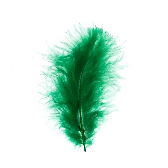 John Bead 4-6in Marabou Feathers (3 Headers, 18g) Green {1}